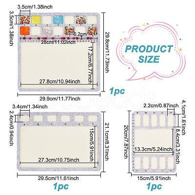 BENECREAT 3Pcs 3 Styles Felt Bead Design Boards Sets TOOL-BC0002-26-1