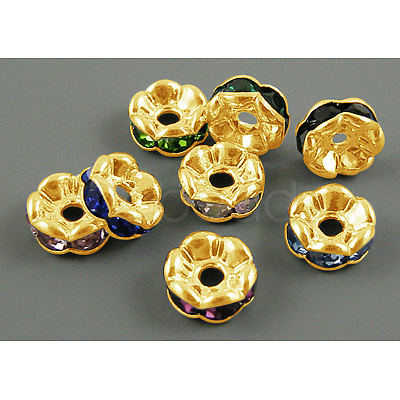 Brass Rhinestone Spacer Beads X-RSB029NFG-1