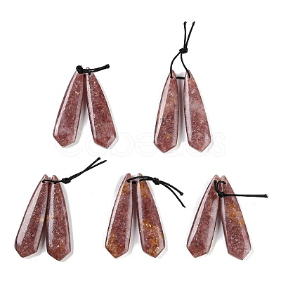 Natural Strawberry Quartz Pendants G-Q176-02-1