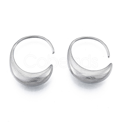 Non-Tarnish 316 Surgical Stainless Steel Oval Hoop Earrings for Men Women EJEW-N052-11-1