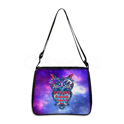 Owl Printed Polyester Shoulder Bags PW-WG8B7D6-02-1