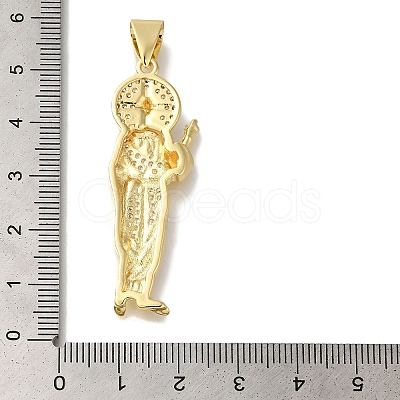 Hierarch Rack Plating Brass Micro Pave Clear Cubic Zirconia Pendants KK-U019-27G-1