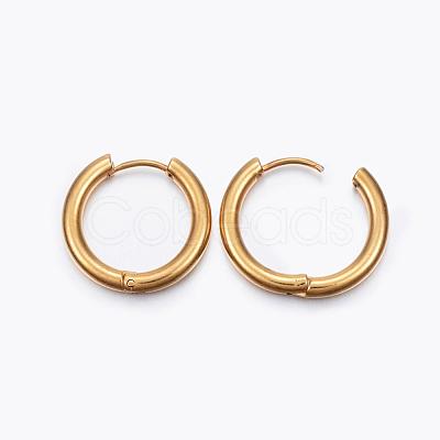 Ion Plating(IP) 304 Stainless Steel Huggie Hoop Earrings EJEW-F111-20mm-G-1