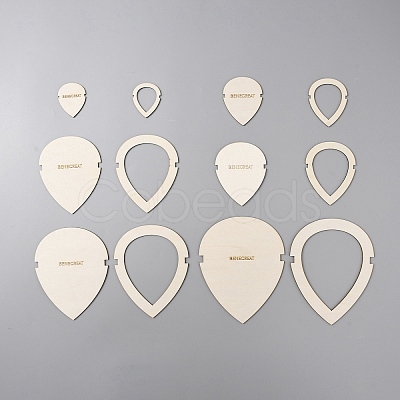 BENECREAT 12Pcs Wood Macrame Leaf/Flower Cutting Template DIY-WH0049-08-1