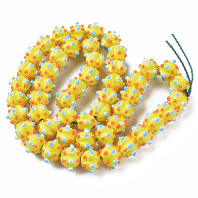 Opaque Handmade Bumpy Lampwork Beads Strands LAMP-T007-18-A03-1