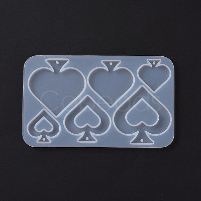 DIY Playing Card Theme Pendants Silicone Molds DIY-C076-01B-1