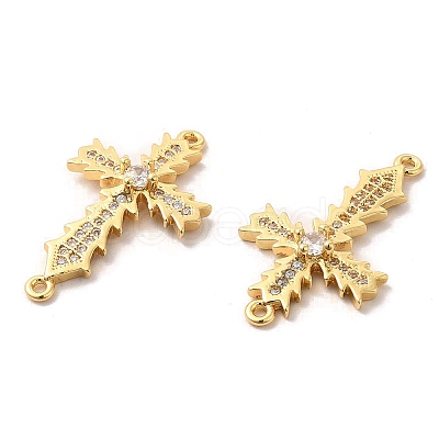 Brass Pave Clear Cubic Zirconia Connetor Charms KK-A180-05G-1