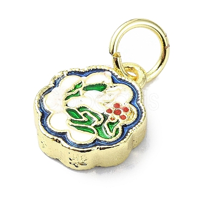 Rack Plating Brass Enamel Pendants KK-M282-06G-1