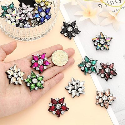 CHGCRAFT 16Pcs 16 Colors Star Cloth Patches PATC-CA0001-03-1