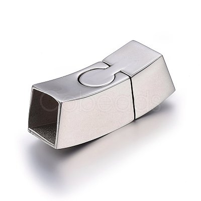 Tarnish Resistant 304 Stainless Steel Magnetic Clasps with Glue-in Ends STAS-E440-44P-1