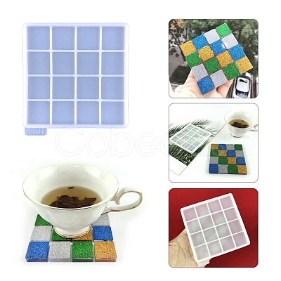 DIY Mosaic Effect Square Cup Mat Silicone Molds DIY-A034-24-1