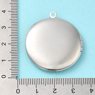 Rack Plating Brass Locket Pendants KK-M263-03S-1