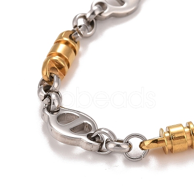 PVD Vacuum Plating 304 Stainless Steel Oval Link Chains Necklace STAS-E160-16GP-1