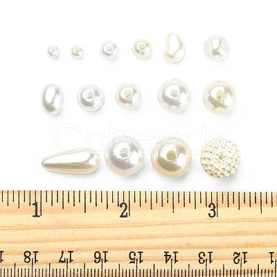 Imitation Pearl Acrylic Beads & ABS Plastic Imitation Pearl Beads DIY-FS0003-31-1