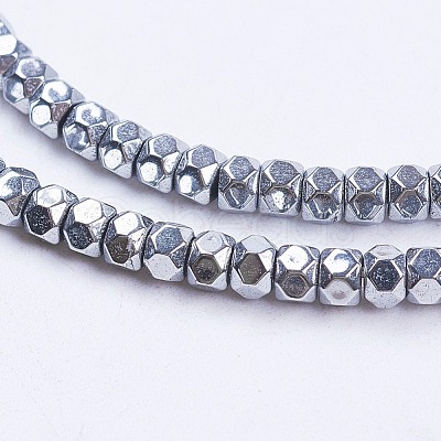 Electroplate Non-Magnetic Synthetic Hematite Beads Strands G-F562-S03-1