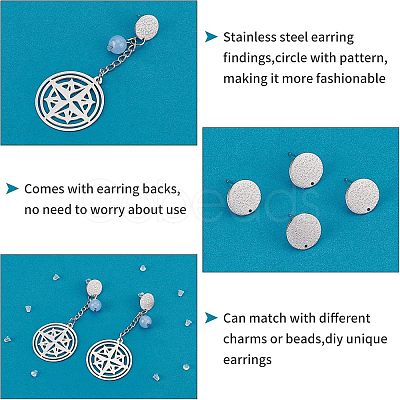 Unicraftale 160Pcs 304 Stainless Steel Stud Earring Findings and 160Pcs Plasric Ear Nuts STAS-UN0034-91-1