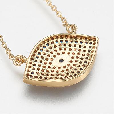 Brass Micro Pave Cubic Zirconia Pendant Necklaces NJEW-j051-10G-1