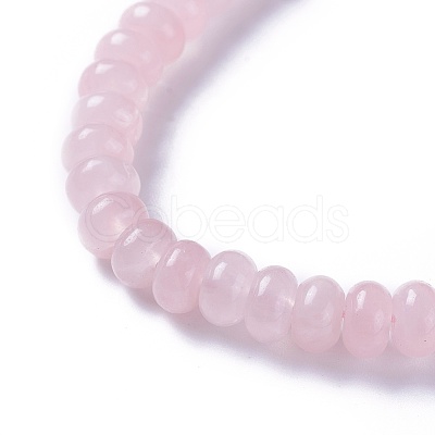 Adjustable Natural Rose Quartz Braided Bead Bracelets BJEW-F369-A13-1