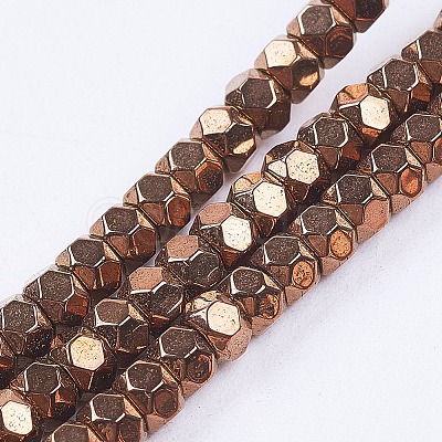 Electroplate Non-Magnetic Synthetic Hematite Beads Strands G-F562-S04-1