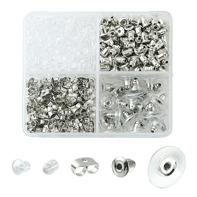 430Pcs 5 Style Iron & Plastic Ear Nuts IFIN-YW0003-03P-1