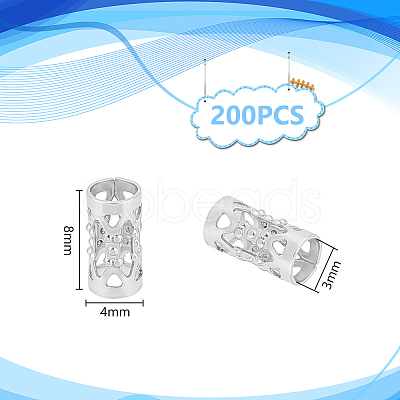 Unicraftale 200Pcs Stainless Steel Hollow Tube Beads STAS-UN0055-69-1