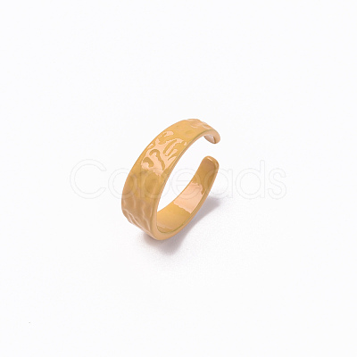 Spray Painted Alloy Cuff Rings RJEW-T011-12-RS-1