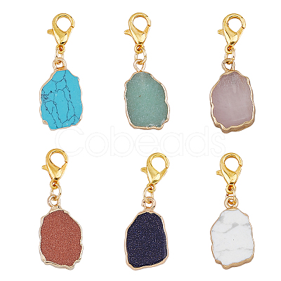 Gemstone Nuggets Pendant Decoration HJEW-AB00505-1