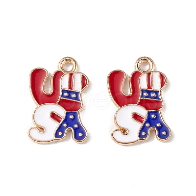 Independence Day Alloy Enamel Pendants ENAM-K067-32-1