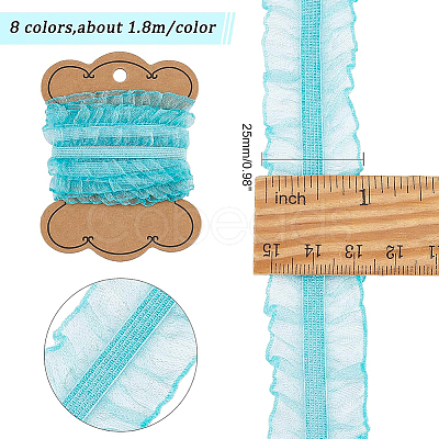 BENECREAT Chinlon Organza Elastic Lace Ribbon EC-WH0013-12B-1