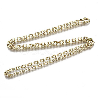 Brass Cable Chains Necklace Making MAK-N034-004A-KC-1