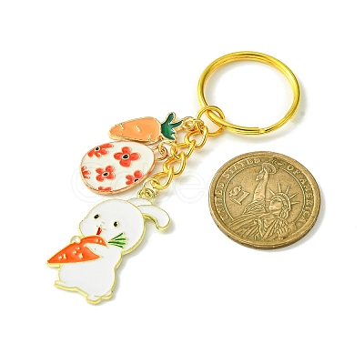 Easter Egg & Rabbit & Carrot Alloy Enamel Pendant Keychain KEYC-JKC00580-1