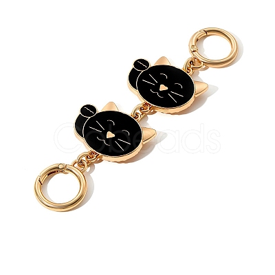 Cartoon Cat Alloy Enamel Bag Extender Chains PW-WG5B676-02-1