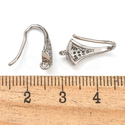 Brass Micro Pave Clear Cubic Zirconia Earring Hooks KK-R149-22P-1