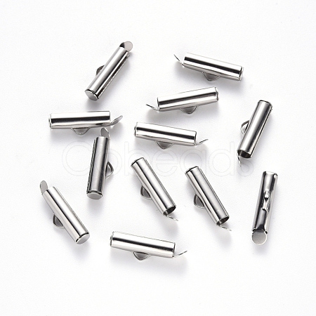 304 Stainless Steel Slide On End Clasp Tubes STAS-S115-01F-P-1