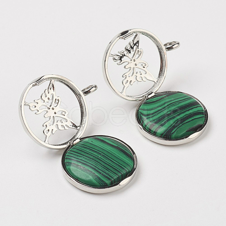 Synthetic Malachite Pendants G-G910-G12-1