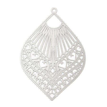 Non-Tarnish 304 Stainless Steel Filigree Big Pendants STAS-K257-04P-1