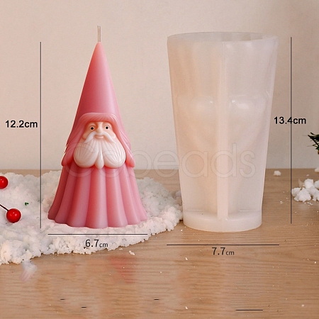 3D Christmas Santa Claus DIY Silicone Candle Molds PW-WG72797-02-1