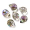 Electroplated Glass Beads, Faceted, Teardrop Charms, Top Drilled, Lilac, 11x8mm, Hole: 1.2mm