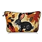 Rabbit Print Polyester Cosmetic Zipper Pouches, Waterproof Clutch Bag, Toilet Bag for Women, Lemon Chiffon, 21x18x13.5cm