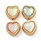 Rack Plating Resin Alloy Beads, Heart Lead Free & Cadmium Free & Nickel Free, Mixed Color, 13.5x13.5x9.5mm, Hole: 1.6mm