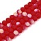 Transparent Glass Beads Strands, Faceted, Frosted, Half AB Color Plated, Rondelle, Red, 8x6mm, Hole: 1mm, about 64~65pcs/strand, 40~41cm