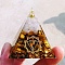 Orgonite Pyramid Resin Energy Generators, Natural Tiger Eye Chips Inside for Home Office Desk Decoration, 50mm