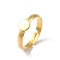 304 Stainless Steel Pad Ring Settings, Flat Round, Real 18K Gold Plated, US Size 7 1/4(17.5mm), Tray: 6mm.