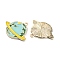 Alloy Enamel Pendants, Planet Charms, Golden, Light Blue, 22x27x2mm, Hole: 2mm