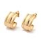 304 Stainless Steel Stud Earrings, Half Hoop Earrings, Real 14K Gold Plated, 36.5x29mm