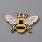 Alloy Enamel Pendants, Light Gold, Bees Charm, Colorful, 17x26x1.5mm, Hole: 1.6mm