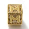 Brass Cubic Zirconia Beads, Letter M, Square, Letter M, 9.5x9.5x9.5mm, Hole: 6mm