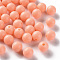 Opaque Acrylic Beads, Round, Light Salmon, 8x7mm, Hole: 2mm