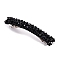 Glass Beaded Hair Barrettes, Curved Retangle Metal Hair Clips, Black, 90mm