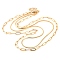 304 Stainless Steel Double Layer Paperclip Chain & Square Snake Chain Necklaces for Women, Real 18K Gold Plated, 16.73 inch(42.5cm)